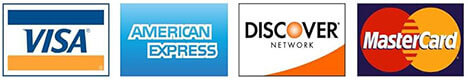 Visa, Mastercard, Amex, Discover